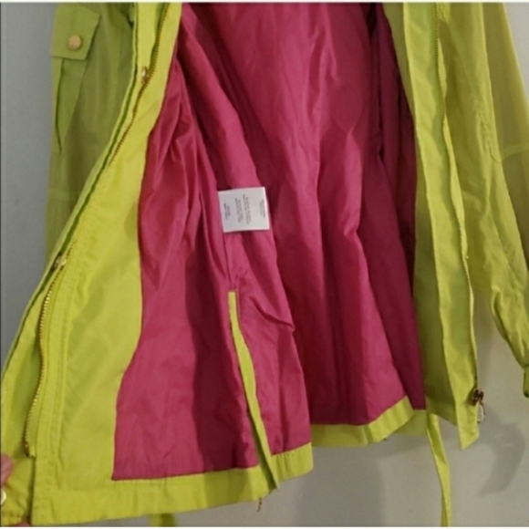 Trina Turk Anorak Hamptons Neon Yellow Jacket Size small - Picture 4 of 9